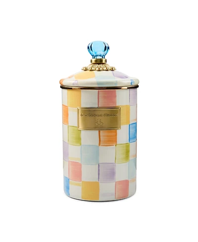MacKenzie-Childs Confetti Check 64 oz. Large Canister