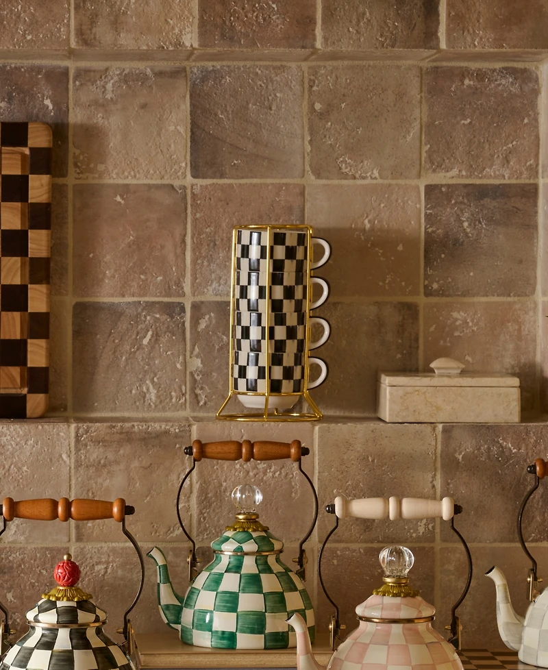 MacKenzie-Childs Courtly Check Cappuccino Cup Tower