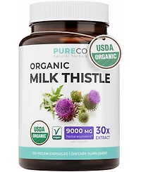 Pure Co Milk Thistle Extract Capsules, 30:1 Extract with 80 Percentage Silymarin, 300 Milligram, 120 Capsules