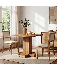 Tribesigns Solid Wood Square Dining Table, 31.5'' Rustic Farmhouse