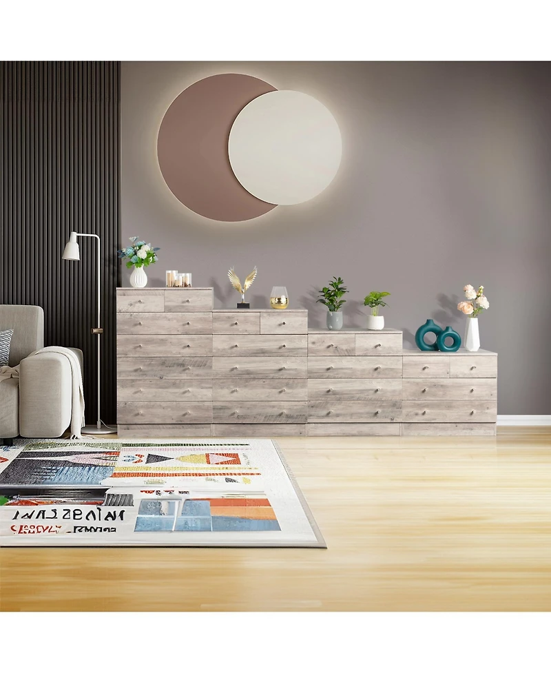 Slickblue Grey 4-Drawer Storage Dresser with Modern Simple Design