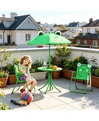 Mountaintop Kids Table and Chair Set, Outdoor Folding Garden Furniture, Picnic Table for Patio Backyard