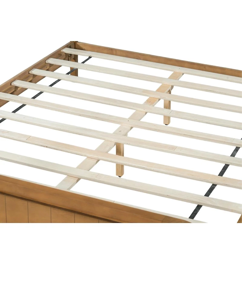 Streamdale Furniture Queen Wood Platform Bed Frame with Headboard