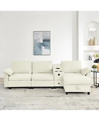 Streamdale Furniture Modern Modular L-Shaped Storage Sectional Sofa
