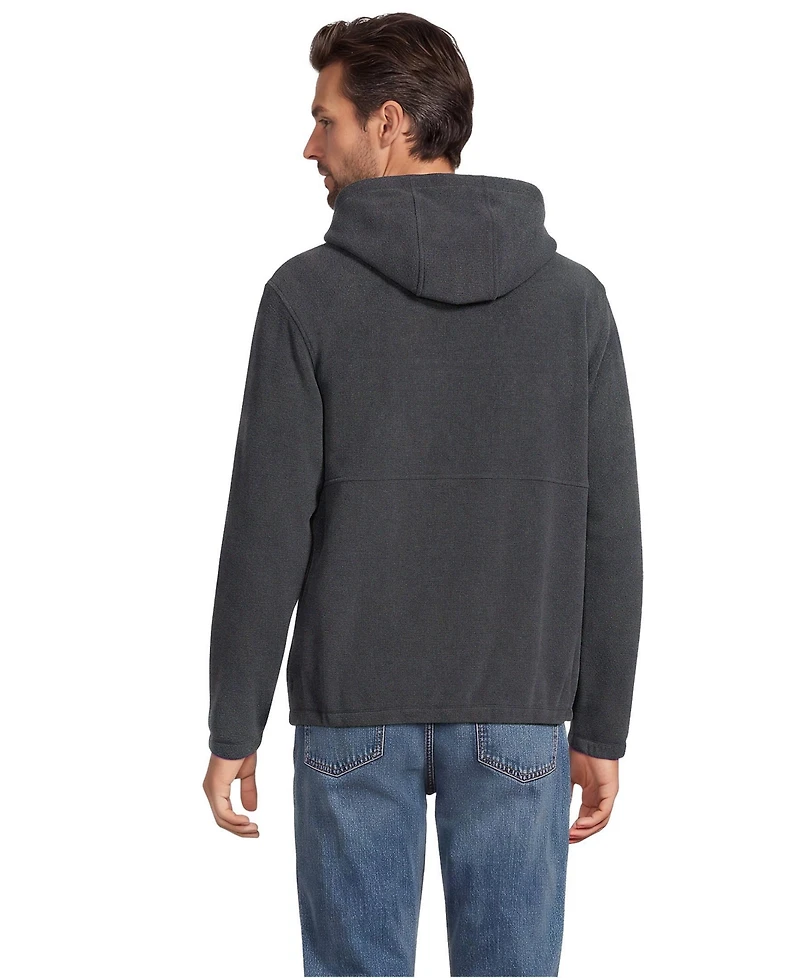Lands' End Men's Anyweather RainDefense Hooded Half Zip Fleece Pullover