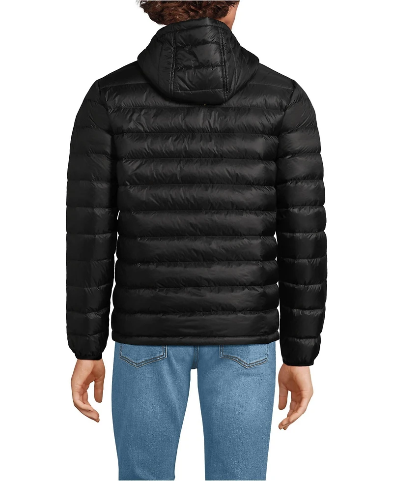 Lands' End Men's Tall Hooded Wanderweight Packable Down Jacket