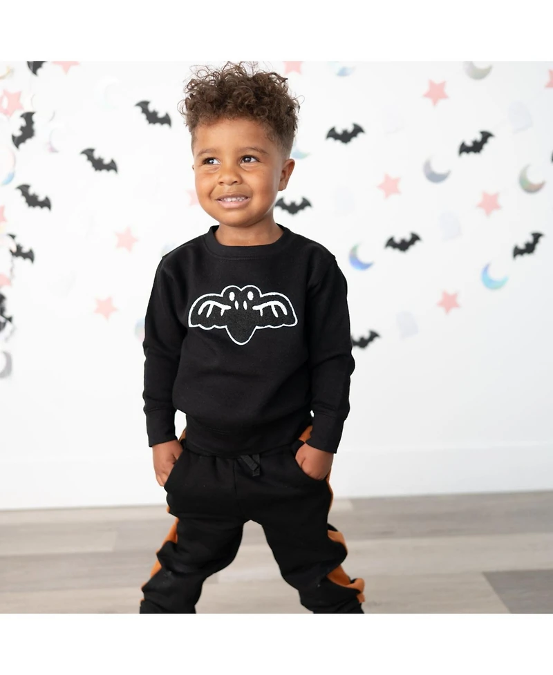 Sweet Wink Big Boys 10-12 Bat Patch Halloween Sweatshirt