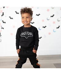 Sweet Wink Big Boys 10-12 Bat Patch Halloween Sweatshirt
