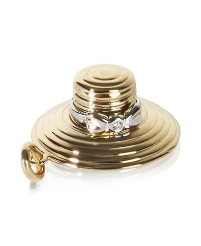 Pre-Owned Tiffany & Co White Gold and Yellow Gold Diamond Sunhat Charm