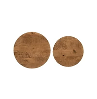 Jofran Global Archive Nested Storage Solid Wood and Metal Basket End Tables (Set of 2