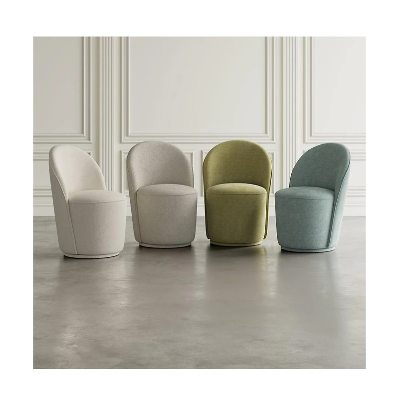 Jofran Landon Mid-Century Modern Upholstered Swivel Dining Chair