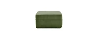 Flynama Corduroy Ottoman Green Modular Accent Ottoman with Plush Fabric and Comfortable Seating