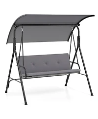 Gouun 2-Person Patio Swing Chair with Arch Canopy and Mesh Seat
