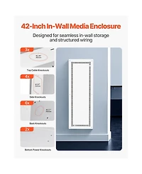 Bestcore 42 in Structured Media Enclosure Recessed In-Wall Network Cabinet