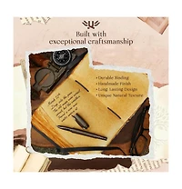 Danrong Leather Journal Tree of Life 7 Chakra Bookmark Handmade Deckle Edge Pages Travel Diary Notebook