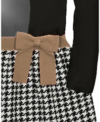 Hope & Henry Little and Big Girls' (6-12) Organic Skater Sweater Dress with Bow