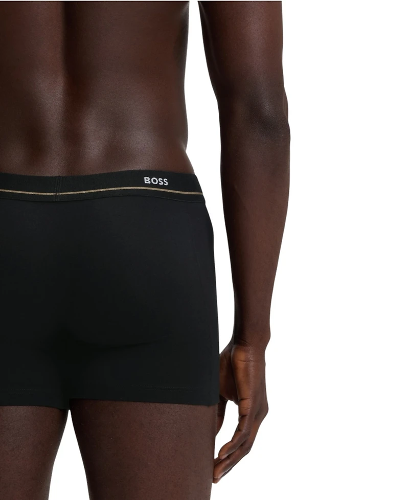 Boss by Hugo Men's Essential Cotton-Blend Logo Boxer Briefs, 5-Pack