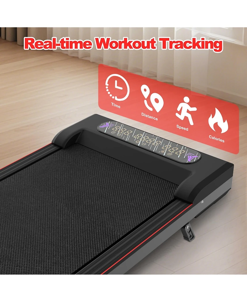 Zeny 2.0HP Brushless Folding Under-Desk Treadmill With Incline and 300-lbs Carbon-Steel Frame