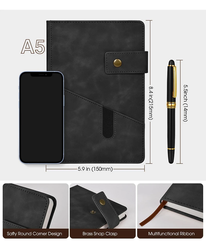 Danrong Hardcover Lined Journal Notebook With Pen Gift Box Layflat Writing For Work Travel School