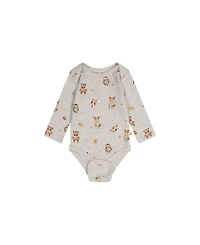 Deux par Baby Boys 3M-24M Three Pack Cotton Onesie Brown Printed Hedgehogs