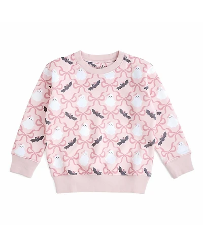 Sweet Wink Little Girls ( 5 to 8 ) Bat And Ghost Trellis Halloween Sweatshirt