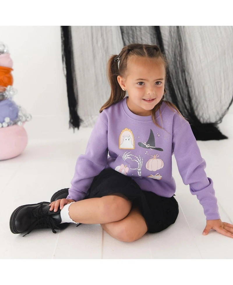 Sweet Wink Little Girls 5 to 8 Spooky Girlie Halloween Sweatshirt