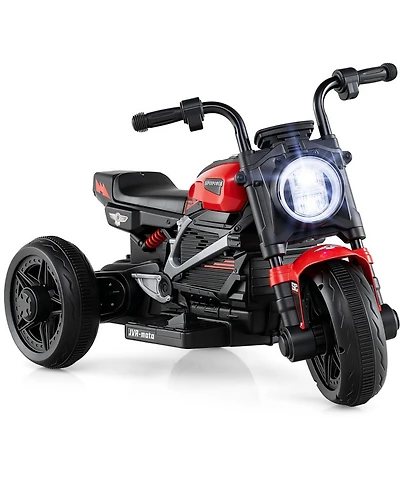 Sugift 6V Toddler Electric Motorcycle 31" 3-Wheel with Led Headlight Ride-On Toy, Ages 3-5