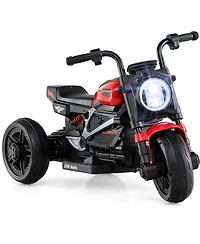 Sugift 6V Toddler Electric Motorcycle 31" 3-Wheel with Led Headlight Ride-On Toy, Ages 3-5