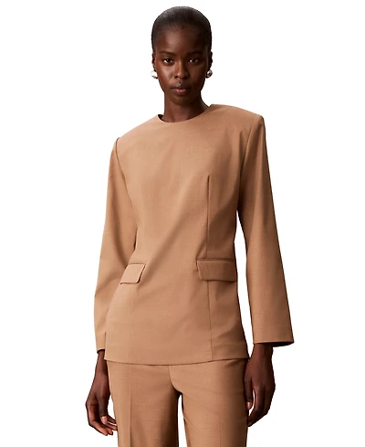 Calvin Klein Women's Tailored Long-Sleeve Blouse