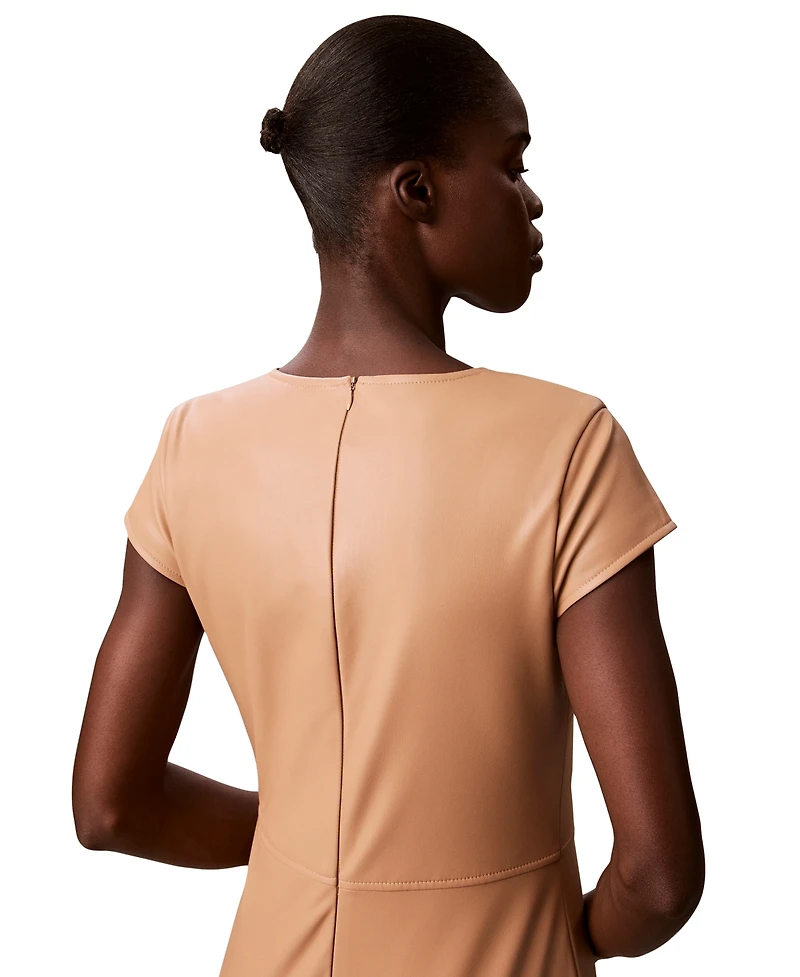 Calvin Klein Women's Cap-Sleeve Sheath Midi Dress