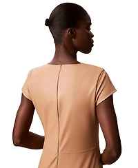 Calvin Klein Women's Cap-Sleeve Sheath Midi Dress
