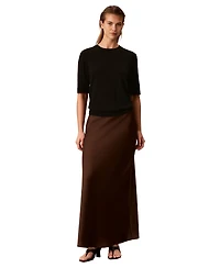 Calvin Klein Women's Roll-Tab Short-Sleeve Crewneck Sweater