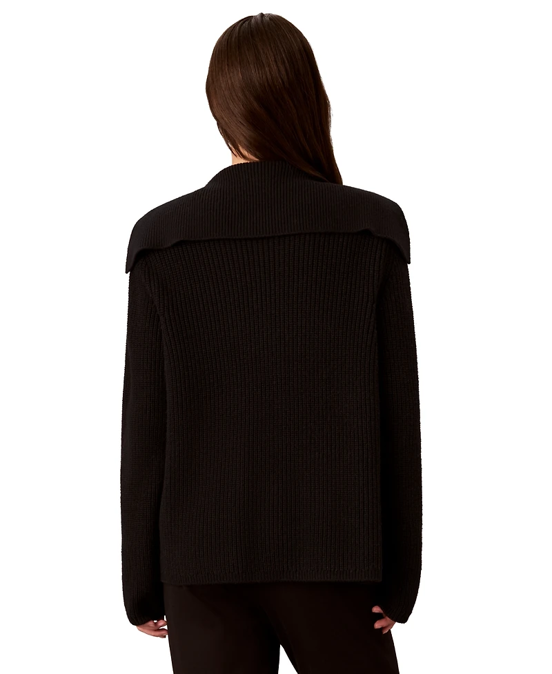 Calvin Klein Women's Open-Front Collared Wool-Blend Cardigan