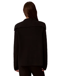 Calvin Klein Women's Open-Front Collared Wool-Blend Cardigan