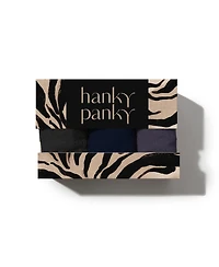 Hanky Panky Supima Cotton-Blend Low-Rise Lace Thong, 3-Pack
