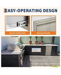 GarveeLife Stainless Steel Bbq Island Drawer Cabinet with 2 Drawers & Paper Towel Holder