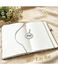 Danrong Hardcover Lay Flat A5 Lined Journal Embroidered Daisy Flowers For Women