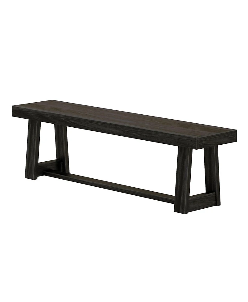 Plank+Beam 7 inch Classic Solid Wood Dining Table Set with Bench and 4 chairs