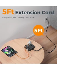 Tessan 5-Foot Surge Protector Power Strip with 6 Outlets and Usb Charging Ports Compatible with North American Plugs