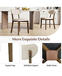 Sugift Set of 4 Dining Chairs with Solid Rubber Wood Frame and Padded Seats