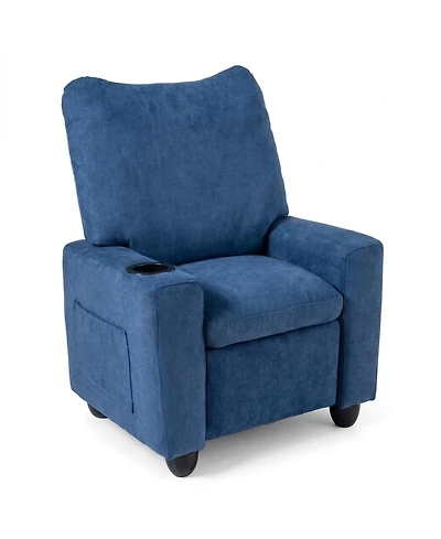 Sugift Kids Toddler Recliner Chair with Adjustable 105degree(s)-140degree(s) Backrest Footrest and Cup Holder