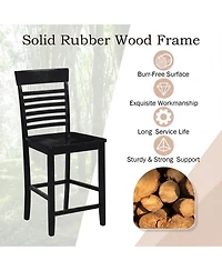 Sugift Set of 2 Dining Chairs with Footrests and Solid Wood Frame