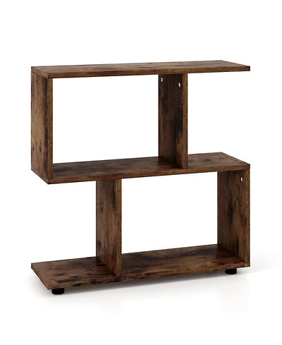 Gouun 24 Inch 3-Tier Geometric Bookshelf with Thick Foot Pads