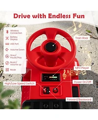 Hongge 12V Ride on Train 3-Seater with Detachable Carriage, Seats 3, Ages 3+