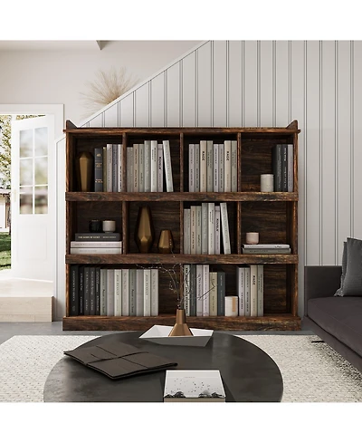 Flynama 10-Cubby Large Open Bookcase, 15 Millimeter Particle Board Home Storage Display Cabinet