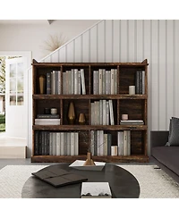 Flynama 10-Cubby Large Open Bookcase, 15 Millimeter Particle Board Home Storage Display Cabinet