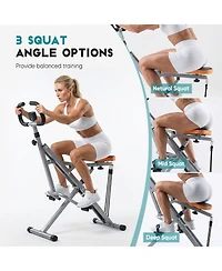 Zeny Foldable Home Squat Machine, 330lbs Weight Capacity, Adjustable Resistance Lower Body Trainer