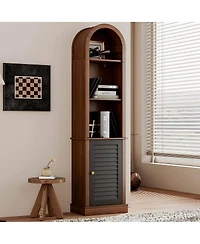 Streamdale Furniture Tall Arched Corner Bookshelf with Shutter Door