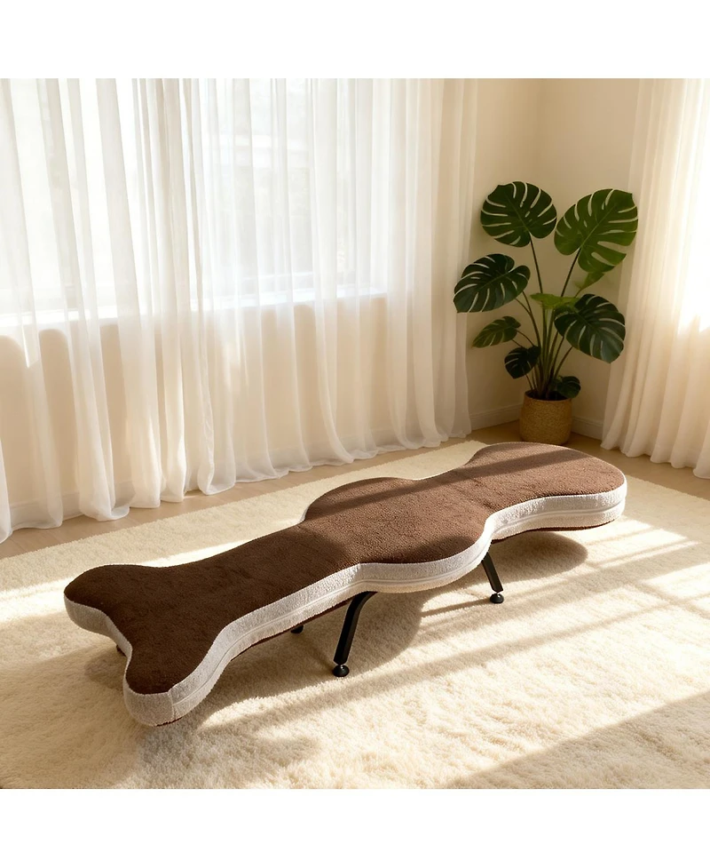 Streamdale Foldable Ergonomic Teddy Velvet Lazy Sofa Chair