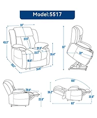 Streamdale Furniture Heavy Duty Chenille Power Lift Recliner with Massage and Heat